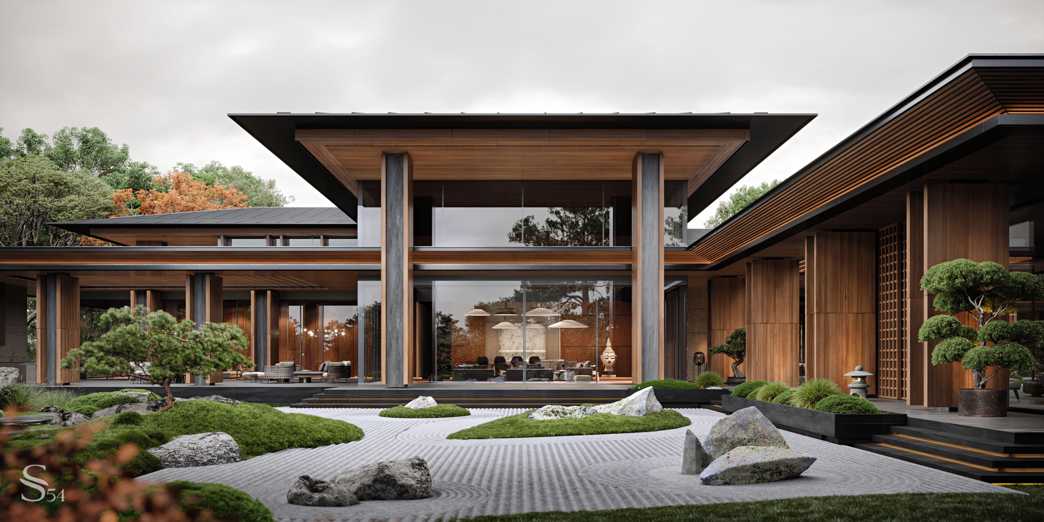 Two-storey house in Japanese style from Studia 54