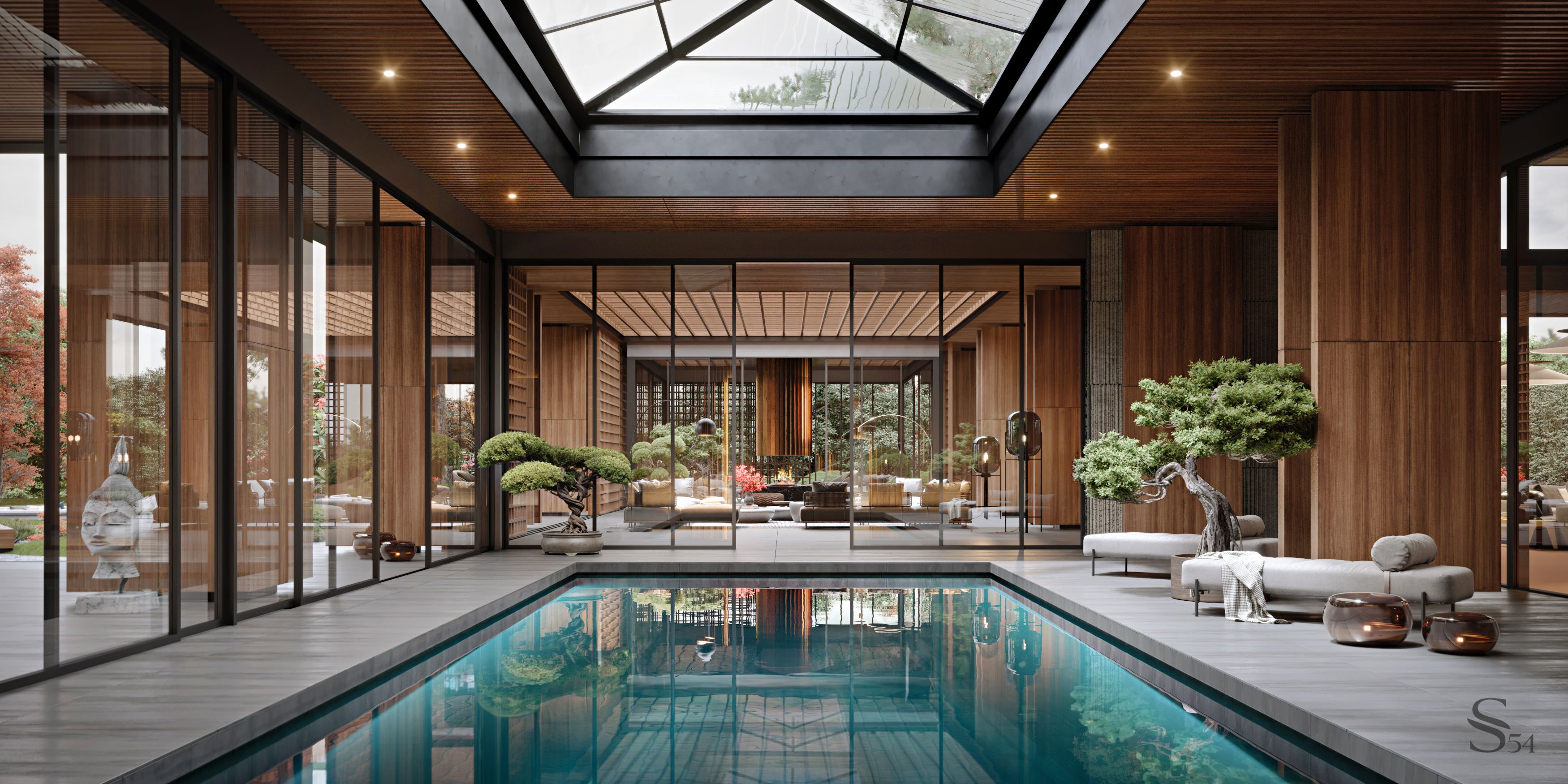 Indoor pool in the house byStudio 54