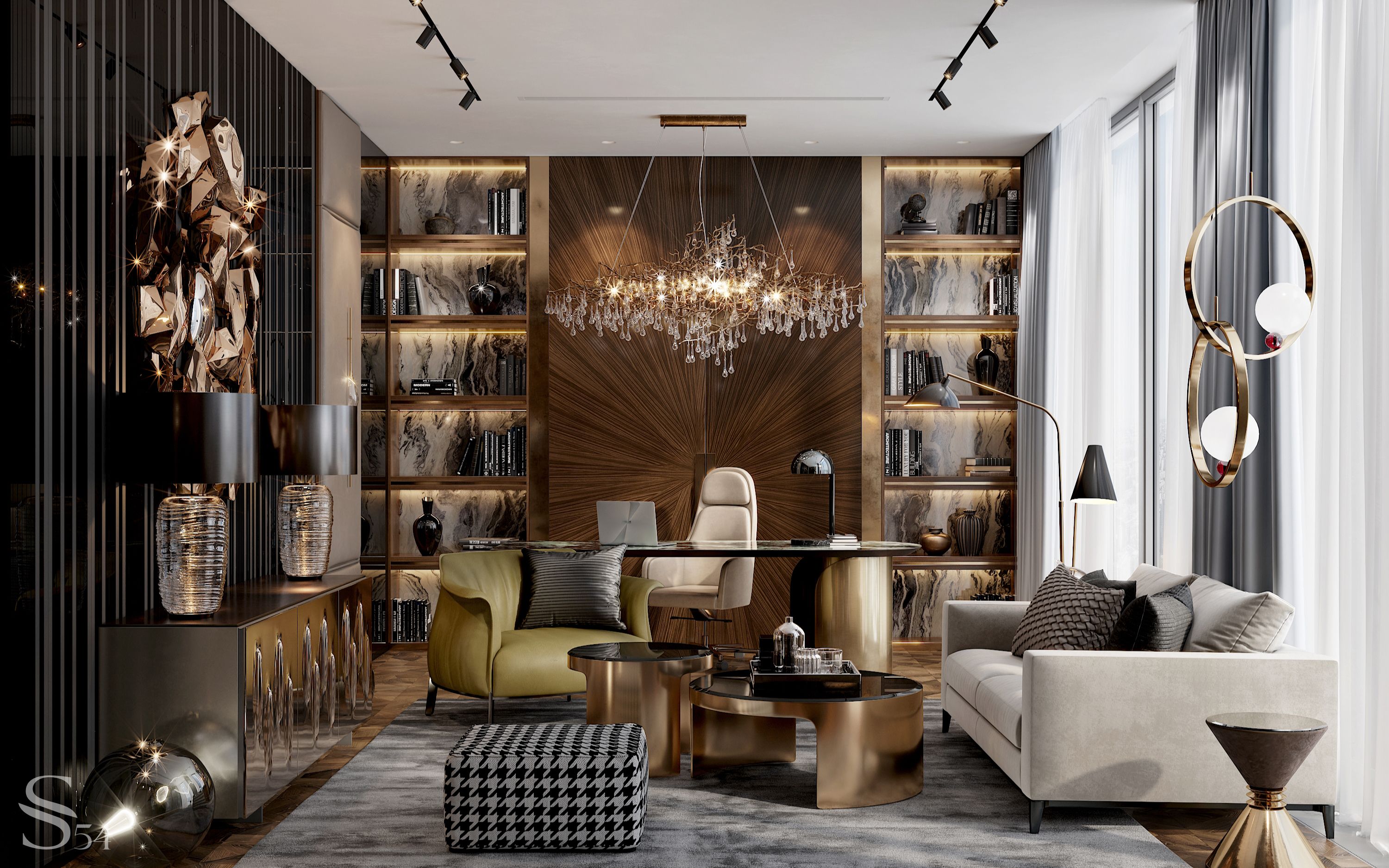 Expensive modern interior of an apartment in Moscow City by Studia 54