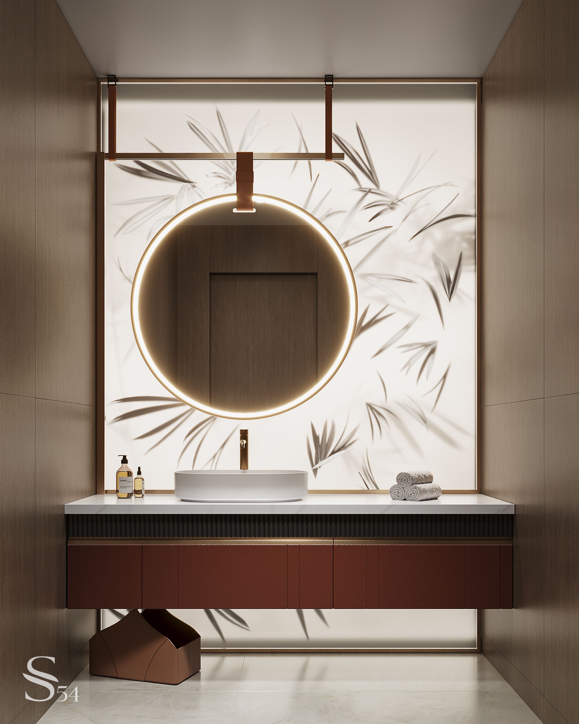 Guest bathroom with plant accents Studia 54