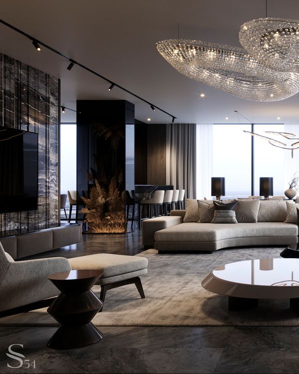 Interior of luxury penthouse in the USA