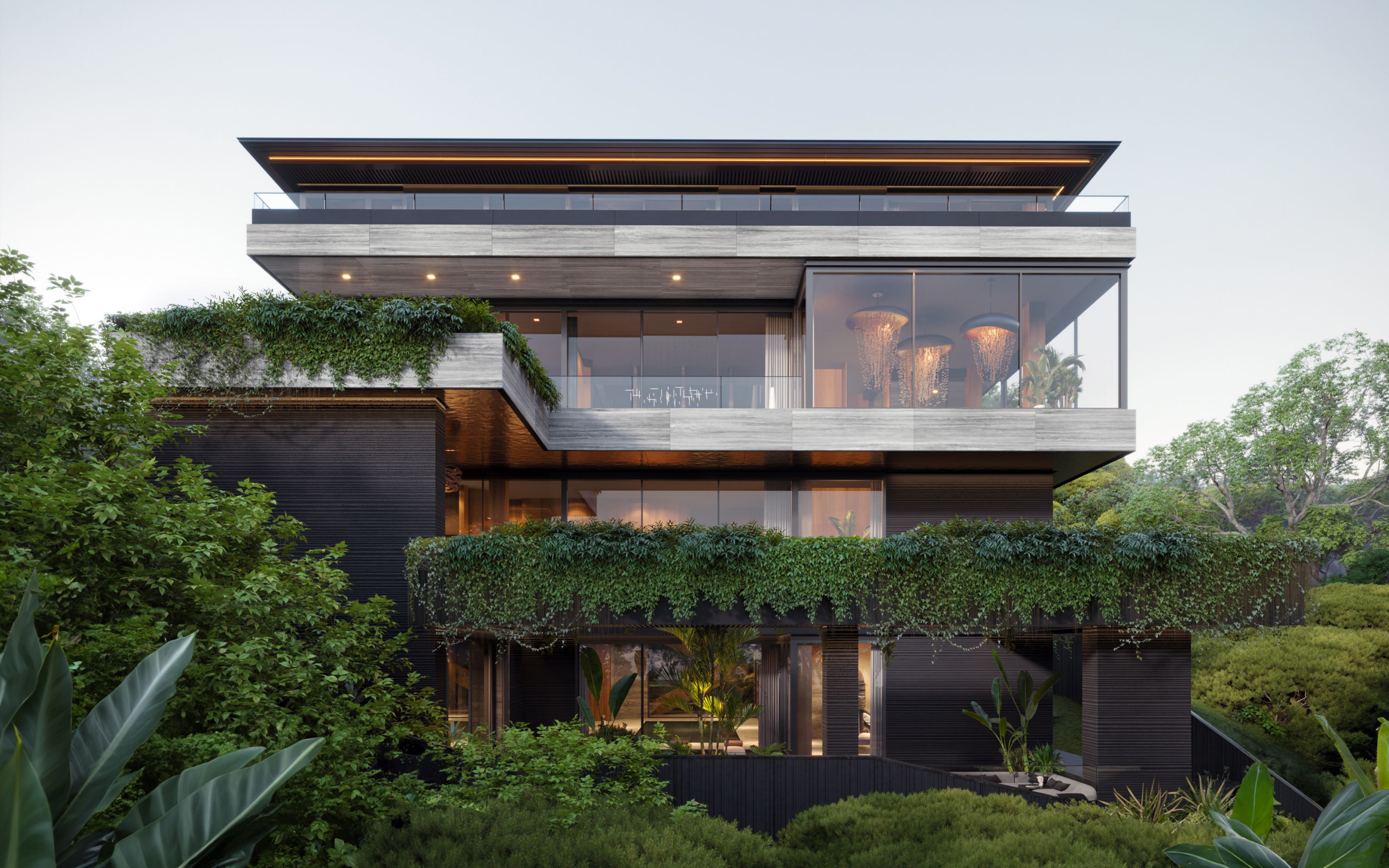 Architectural design of a four-story villa in the Philippines by Studia 54