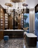 Elegant pendants add special charm to the bathroom