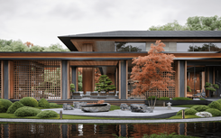 Architectural project of a designer villa in Japanese style