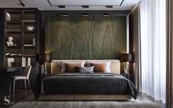 Bed Cantori and bedside tables by Meridiani
