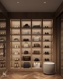 Dressing room with open shelves by Studia 54