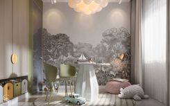 Children playroom in pastel colours