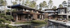 The home's fresh, brutal form and organic geometry make this home a natural extension of the lot