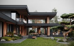 Architectural project of a modern style house