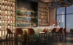 Dubai restaurant design project with Burj Khalifa view