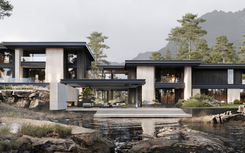 Architectural project of a lakeside residence in Canada